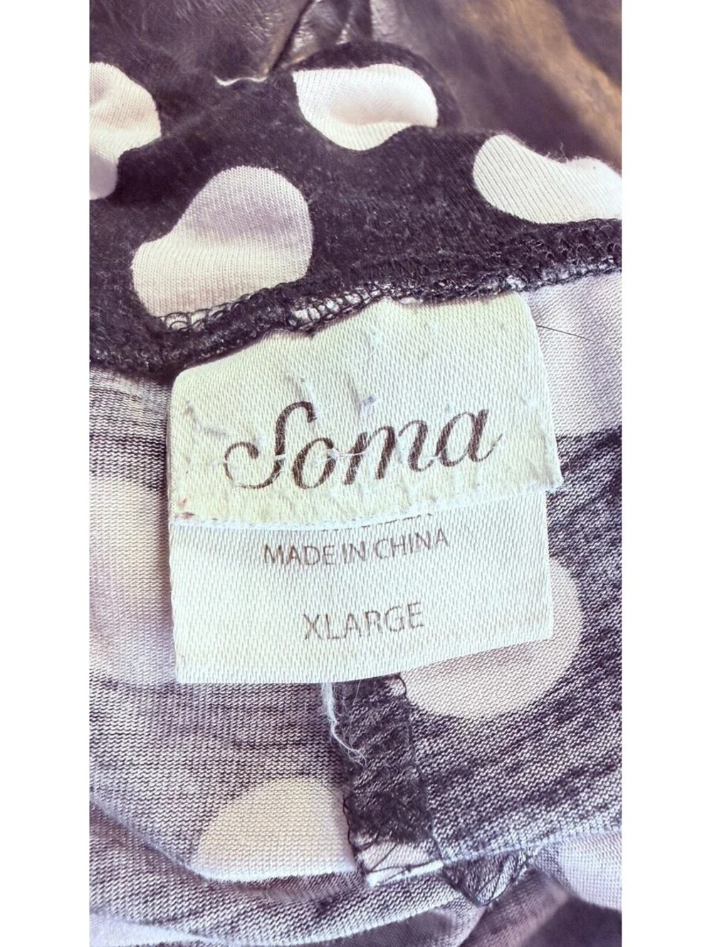 Soma Pajama Pants Womens Medium Black Polka Dot Rayon Blend Lounge Pockets